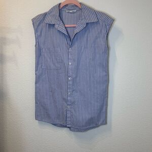C&C California Blue Striped Button Down Shirt